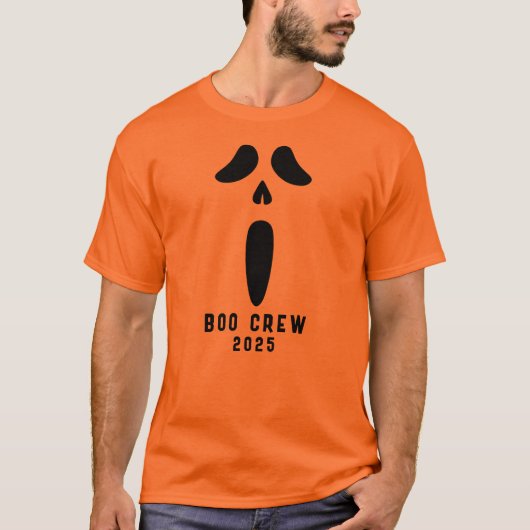 Halloween Scream face Boo Crew 2025 group party Tシャツ (正面)