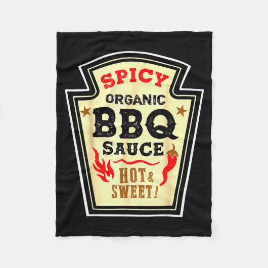 Halloween Scy Bbq Sauce Funny Food Costume Men Wom フリースブランケット (正面)