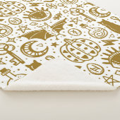 Halloween seamless pattern. Holiday golden ink sil シェルパブランケット (3/4)