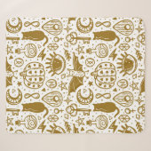 Halloween seamless pattern. Holiday golden ink sil シェルパブランケット (正面(横))