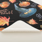 Halloween seamless pattern with halloween pumpkin, シェルパブランケット (3/4)