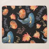 Halloween seamless pattern with halloween pumpkin, シェルパブランケット (正面(横))