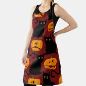 Halloween seamless pattern with pumpkins and black エプロン (インサイチュ)