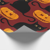 Halloween seamless pattern with pumpkins and black ラッピングペーパー (角)