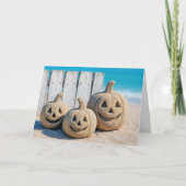 Halloween Seashore Sand Jack o' Lanterns  カード (正面)