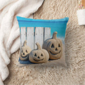 Halloween Seashore Sand Jack o' Lanterns  クッション (ブランケット)