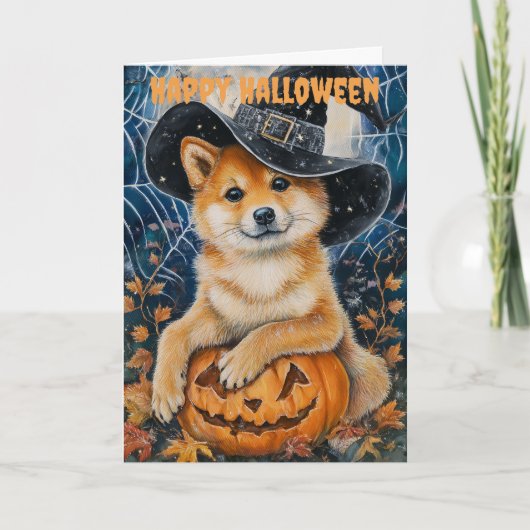 Halloween Sheba Inu Dog シーズンカード (正面)