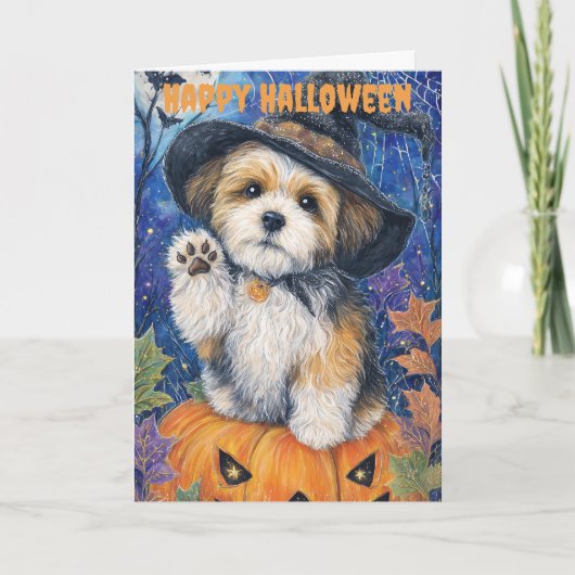 Halloween Shih Tzu Dog シーズンカード (正面)