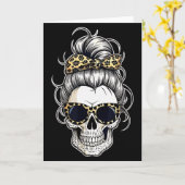 Halloween Shirt For Women Skull , Leopard  カード (黄色い花)