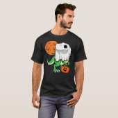 Halloween Shirts for Boys Men Dinosaur T Rex Ghost Tシャツ (正面フル)