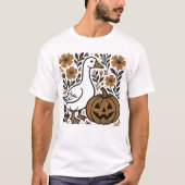 Halloween Silly Goose Floral Boho Tシャツ (正面)