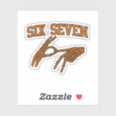 Halloween Six Seven Meme Sign Language 67 Mason シール (シート)