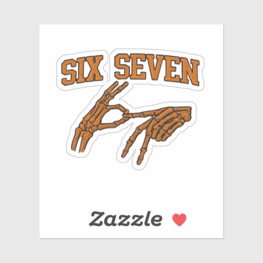 Halloween Six Seven Meme Sign Language 67 Mason シール (シート)