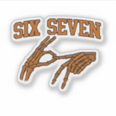 Halloween Six Seven Meme Sign Language 67 Mason シール (正面)