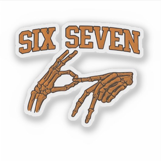 Halloween Six Seven Meme Sign Language 67 Mason シール (正面)