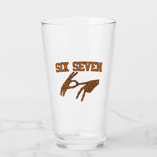Halloween Six Seven Meme Sign Language 67 Mason  タンブラーグラス (正面)