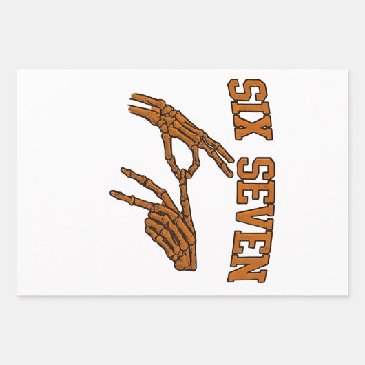 Halloween Six Seven Meme Sign Language 67 Mason  ラッピングペーパーシート (正面)