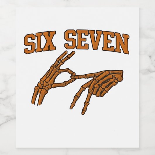 Halloween Six Seven Meme Sign Language 67 Mason  ワインラベル (シングルラベル)