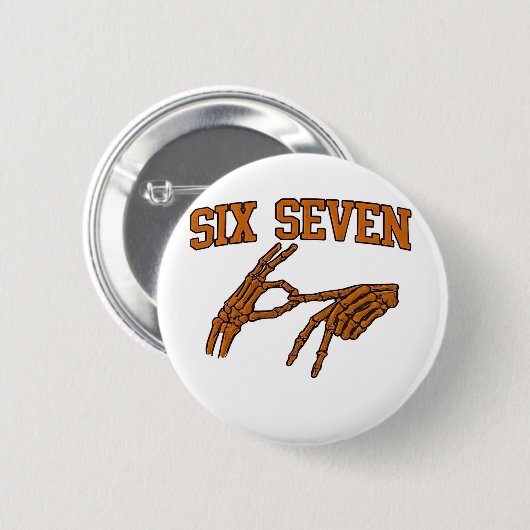 Halloween Six Seven Meme Sign Language 67 Mason  缶バッジ (正面&裏面)