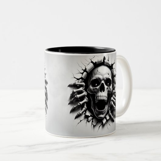 Halloween Skeleton 3D Mug ツートーンマグカップ (正面右)