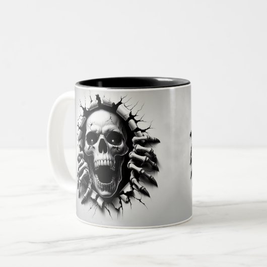 Halloween Skeleton 3D Mug ツートーンマグカップ (正面左)
