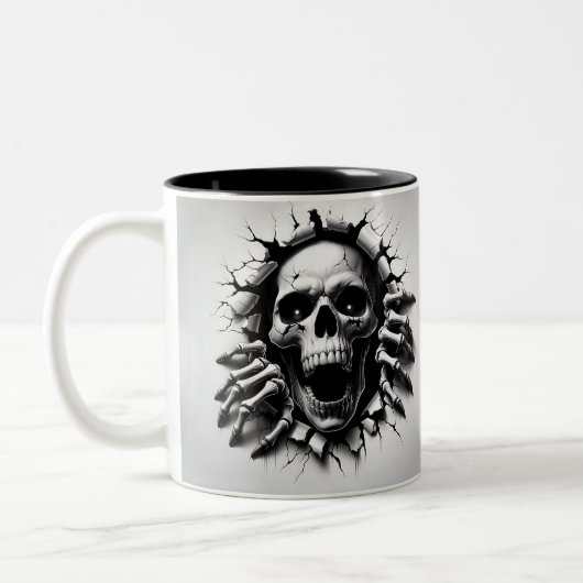 Halloween Skeleton 3D Mug ツートーンマグカップ (左)