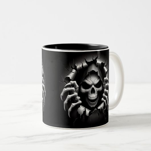 Halloween Skeleton 3D Mug ツートーンマグカップ (正面右)