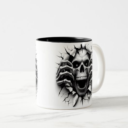 Halloween Skeleton 3D Mug ツートーンマグカップ (正面右)