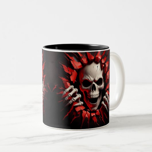 Halloween Skeleton 3D Mug ツートーンマグカップ (正面右)