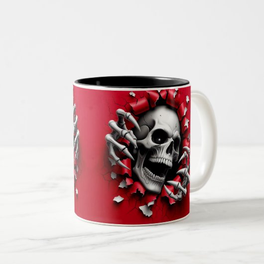 Halloween Skeleton 3D Mug ツートーンマグカップ (正面右)