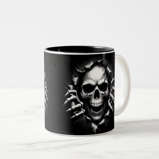 Halloween Skeleton 3D Mug ツートーンマグカップ (正面右)