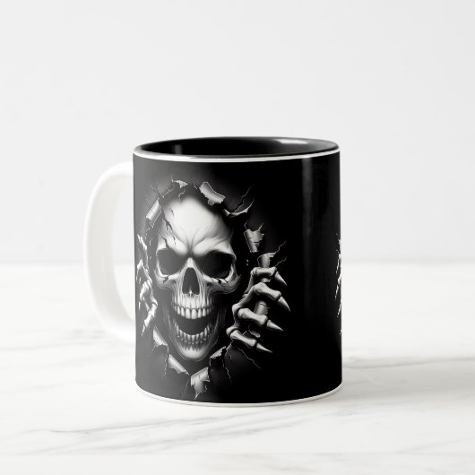 Halloween Skeleton 3D Mug ツートーンマグカップ (正面左)