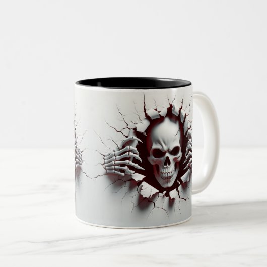 Halloween Skeleton 3D Mug ツートーンマグカップ (正面右)