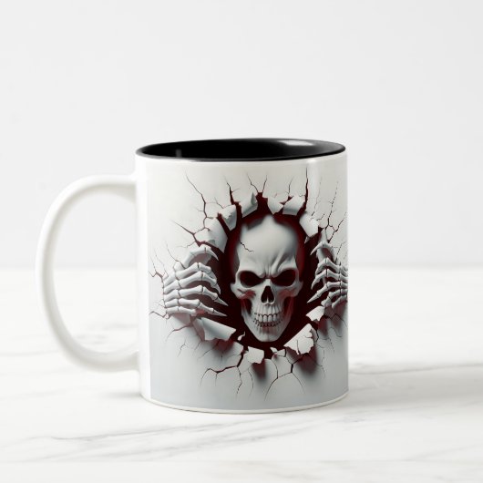 Halloween Skeleton 3D Mug ツートーンマグカップ (左)