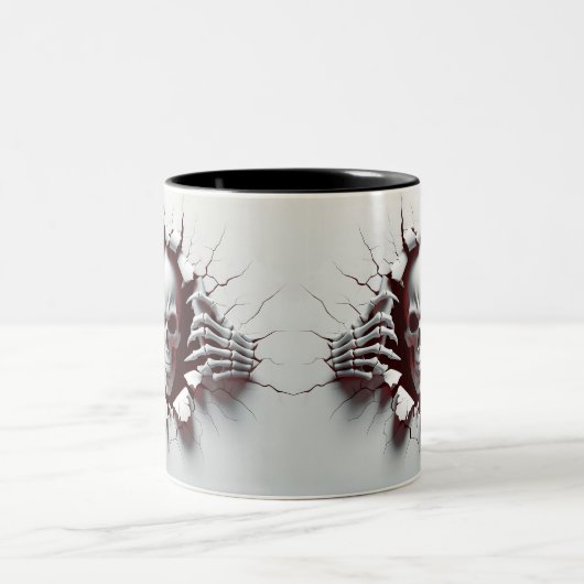 Halloween Skeleton 3D Mug ツートーンマグカップ (中央)