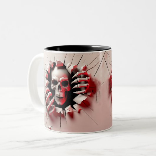 Halloween Skeleton 3D Mug ツートーンマグカップ (正面左)