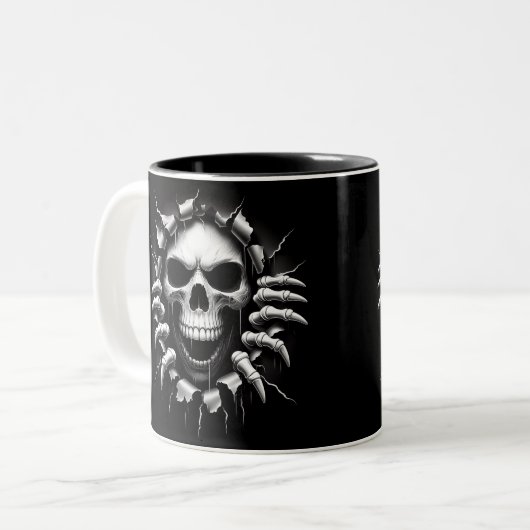 Halloween Skeleton 3D Mug ツートーンマグカップ (正面左)