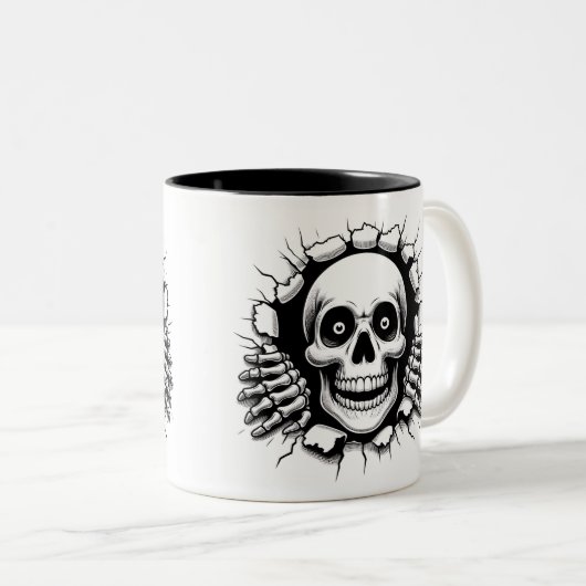 Halloween Skeleton 3D Mug ツートーンマグカップ (正面右)