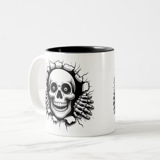 Halloween Skeleton 3D Mug ツートーンマグカップ (正面左)