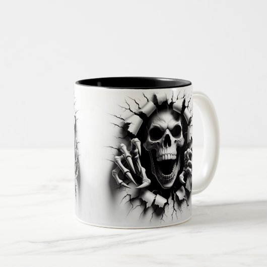 Halloween Skeleton 3D Mug ツートーンマグカップ (正面右)