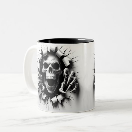 Halloween Skeleton 3D Mug ツートーンマグカップ (正面左)