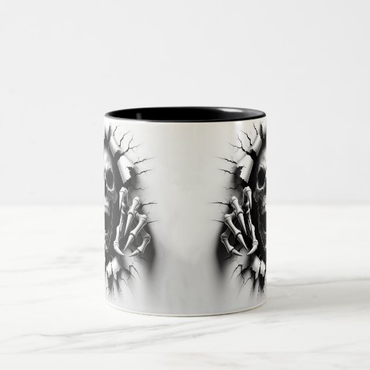 Halloween Skeleton 3D Mug ツートーンマグカップ (中央)