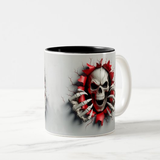 Halloween Skeleton 3D Mug ツートーンマグカップ (正面右)