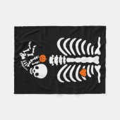 Halloween Skeleton Baby Rib Cage Pregnant Pumpkin  フリースブランケット (正面(横))