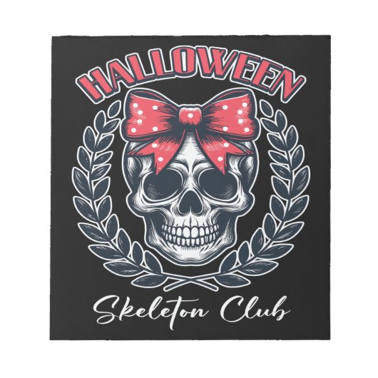 Halloween Skeleton Club ノートパッド (正面)