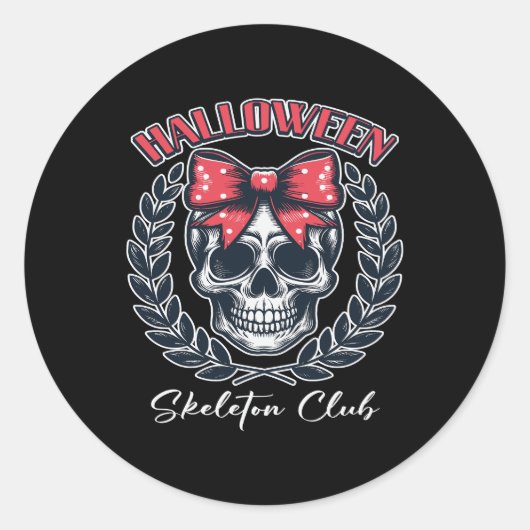 Halloween Skeleton Club ラウンドシール (正面)