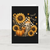 Halloween Skeleton Coffee, Soky Sunflowers Pumpkin カード (正面)