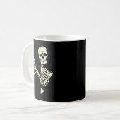 Halloween Skeleton Dad Funny Lazy Skull Costume Pa コーヒーマグカップ (正面左)