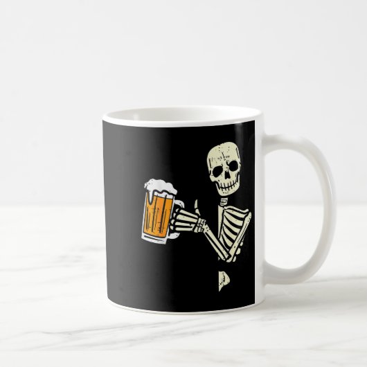 Halloween Skeleton Dad Funny Lazy Skull Costume Pa コーヒーマグカップ (右)