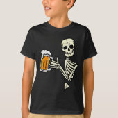 Halloween Skeleton Dad Funny Lazy Skull Costume Pa Tシャツ (正面)